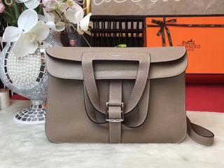 H070428D エルメスアルザンバッグ HERMES Halzan ヴォー・スウィフト シルバープレーテッド シルバー金具