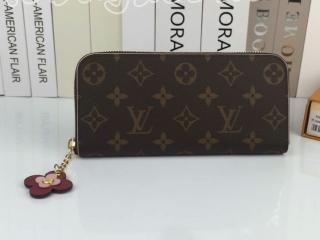 ルイヴィトン M64201B LOUIS VUITTON ポルトフォイユ・クレマンス ラウンドファスナー財布