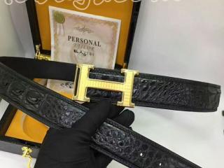 Hボタンゴールド金具  エルメス ベルト コンスタンス Ｈベルト タデラクト トゴ 黒 エタン リバーシブル