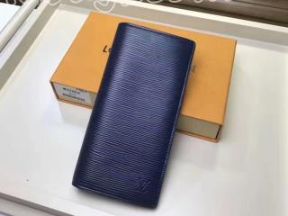 M60615 ルイ ヴィトン エピ ポルトフォイユ ブラザ 2つ折長財布 紺 ダークブルー ブルーニュイ LOUIS VUITTON 【財布】