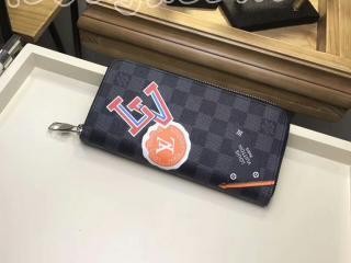 N64443 ルイヴィトン ダミエ･グラフィット 財布 スーパーコピー 「LOUIS VUITTON」 ジッピー・ウォレット ヴェルティカル LVリーグ ヴィトン メンズ ラウンドファスナー財布