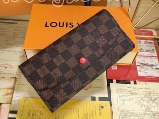 N63544 ルイヴィトン ダミエ・エベヌ 財布 スーパーコピー「LOUIS VUITTON」 ポルトフォイユ・エミリー 二つ折り長財布