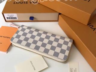 N61264 ルイヴィトン ダミエ・アズール 財布 コピー LOUIS VUITTON ポルトフォイユ・クレマンス ローズ・バレリーヌ ドファスナー財布