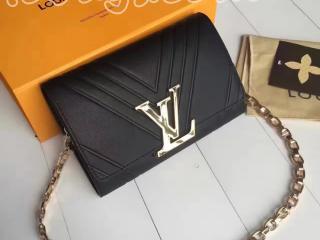 M54230 ルイ･ヴィトンバッグ LOUIS VUITTON ポシェット・ルイーズ GM その他レザー ゴールド金具 チェーンショルダーバッグ ノワール・マニエティック