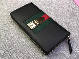 グッチ シルヴィ 財布 スーパーコピー〔GUCCI Sylvie〕ブラック レザー ジップアラウンドウォレット ラウンドファスナー長財布 476083 CWLSG 1060