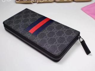 グッチ 財布 スーパーコピー〔GUCCI〕GGスプリーム ニューウェブ ブラック ジップアラウンドウォレット ラウンドファスナー長財布 408831 KHN4N 1095