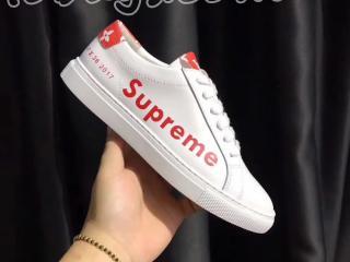 LOUIS VUITTON Supreme ルイヴィトン シュプリーム 1A3EQ6 レザー スニーカー  ホワイト レッド 【レディース・メンズ用】