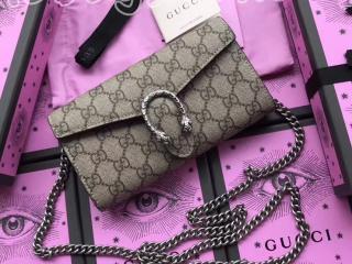 404141 KHNSN 8698 グッチ ディオニュソス 二つ折り長財布 スーパーコピー 〔GUCCI Dionysus〕 チェーン付きGGスプリームの長財布 2色選択可 レッド