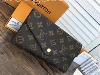 M62155 ルイヴィトン モノグラム 財布 スーパーコピー 「LOUIS VUITTON」 ポルトフォイユ・ジャンヌ ヴィトン レディース 3way 大人気長財布 3色選択可 フューシャ