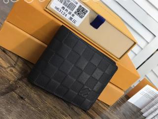 N63124 ルイヴィトン ダミエ・アンフィニ 財布 コピー 「LOUIS VUITTON」 ポルトフォイユ・ミュルティプル ヴィトン メンズ 二つ折り財布 ノワール