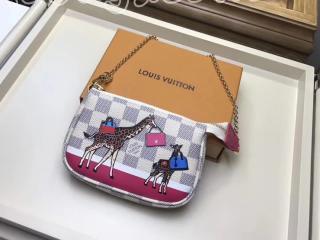 N62200 ルイヴィトン ダミエ・アズール ミニバッグ スーパーコピー 「LOUIS VUITTON」 2017AW ミニ・ポシェット・アクセソワール・キリンが可愛い 2way