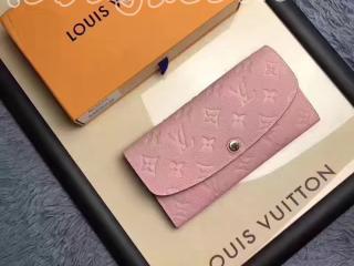 M64084 ルイヴィトン モノグラム・アンプラント 財布 スーパーコピー 「LOUIS VUITTON」 ポルトフォイユ・エミリー ヴィトン 新色 レディース 二つ折り財布 ローズプードル