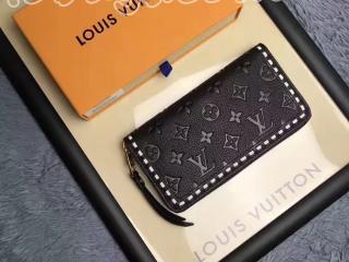 M64805 ルイヴィトン モノグラム・アンプラント 財布 コピー 「LOUIS VUITTON」 17新作 ジッピー・ウォレット レザン ラウンドファスナー長財布 3色 黑