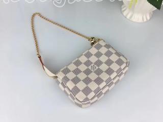 N58010 ルイヴィトン ダミエ・アズール バッグ スーパーコピー 「LOUIS VUITTON」 ミニ・ポシェット・アクセソワール ヴィトン チェーンショルダーバッグ ゴールド金具