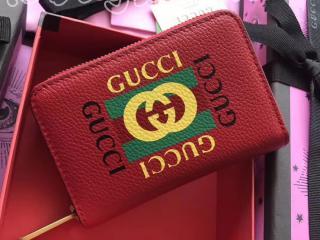 496319 0GDAT 6461 グッチ プリント 財布 コピー 〔GUCCI〕 カード＆コインケース コインケース・小銭入れ ミニ カード＆財布 4色選択可 ハイビスカスレッド レザー