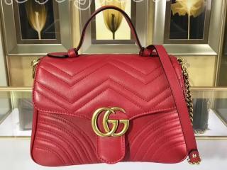 グッチ GGマーモント バッグ コピー GUCCI GG Marmont キルティング トップハンドルバッグ レディース ショルダーバッグ 3色可選択 レッド 498110 DTDIT 6433