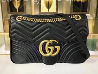 グッチ GGマーモント バッグ スーパーコピー 2017秋冬新作 GUCCI GG Marmont キルティング チェーンショルダーバッグ 3色可選択 ブラック 443496 DRW3T 1000