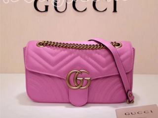 グッチ GGマーモント バッグ コピー GUCCI GG Marmont キルティングレザー チェーンショルダーバッグ 8色可選択 ピンク 443497 DRW3T 5554