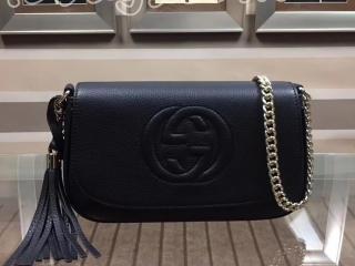 グッチ ソーホー バッグ コピー GUCCI SOHO チェーンバッグ レディース ショルダーバッグ 2色可選択 ブラック レザー 336752 A7M0G 1000