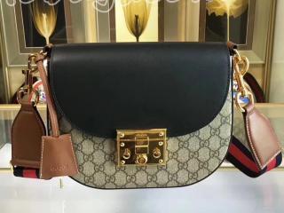 グッチ クロスボディ バッグ スーパーコピー GUCCI Padlock GGスプリーム レディース ショルダーバッグ 3色可選択 ブラック&ブラウン レザー 453189 K6RCG 8982