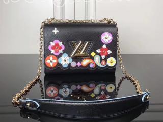 M54857 ルイヴィトン エピ バッグ スーパーコピー ツイスト MM ポップな花柄 LOUIS VUITTON ヴィトン レディース チェーンショルダーバッグ 3色可選択 ブラック