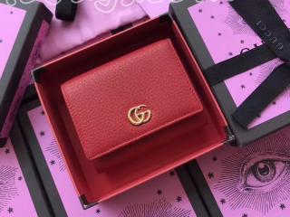 グッチ GGマーモント 財布 コピー グッチ GUCCI PETITE MARMONT ミニウォレット レディース 三つ折り財布 2色可選択 レッド レザー 474746 CAO0G 6433