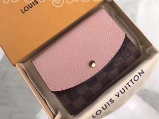 N60043 ルイヴィトン ダミエ・エベヌ 財布 スーパーコピー 「LOUIS VUITTON」 ポルトフォイユ・ノルマンディー ヴィトン トリヨン レディース 二つ折り財布 2色可選択 ローズバレリーヌ