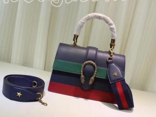 448075 CWLMT 8543 グッチ ディオニュソス バッグ スーパーコピー GUCCI Dionysus ミディアム トップハンドルバッグ レディース ショルダーバッグ 3色可選択 ブルー＆グッチ グリーン＆ハイビスカスレッド