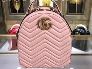 476671 DTDHT 5909 グッチ GGマーモント バッグ スーパーコピー GUCCI GG Marmont キルティングレザー レディース バックパック 6色可選択 ライトピンク レザー