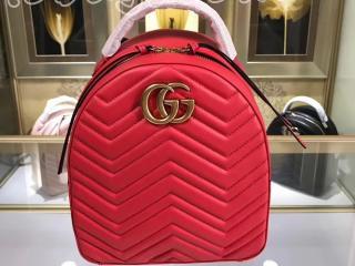 476671 DTDHD 6433 グッチ GGマーモント バッグ コピー GUCCI GG Marmont キルティングレザー レディース バックパック 6色可選択 ハイビスカスレッド レザー