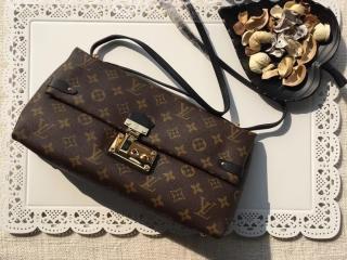 M41693 ルイヴィトン モノグラム バッグ スーパーコピー 「LOUIS VUITTON」 サック・トリアングルPM ブラック カーフスキン レディース 2WAYショルダーバッグ 斜め掛け