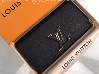 M61248 ルイヴィトン トリヨン 長財布 スーパーコピー 「LOUIS VUITTON」 ポルトフォイユ・カプシーヌ ヴィトン レディース 二つ折り財布 5色可選択 ブラック&ゴールド金具