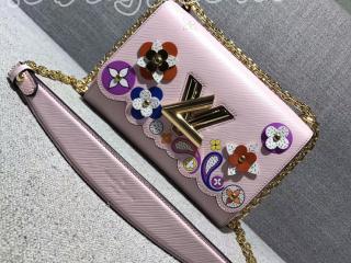 M54858 ルイヴィトン エピ バッグ コピー ツイスト MM ポップな花柄 ヴィトン レディース  LOUIS VUITTON チェーンショルダーバッグ 3色可選択 ピンク