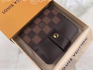 N61668 ルイヴィトン ダミエ・エベヌ 財布 コピー LOUIS VUITTON カード用ポケット ファスナー付 二つ折り財布