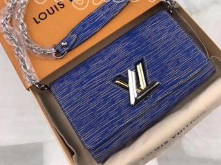 M61036 ルイヴィトン エピ 長財布 スーパーコピー LOUIS VUITTON ポルトフォイユ・ツイスト エピ・デニム ヴィトン レディース チェーン二つ折り財布