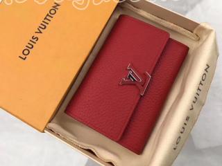 M62158 ルイヴィトン トリヨン 財布 スーパーコピー 「LOUIS VUITTON」 ポルトフォイユ・カプシーヌ コンパクト ヴィトン レディース 三つ折り財布 3色可選択 ルビー