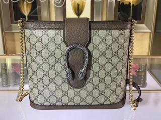 499622 96IUX 8358 巾着グッチ ディオニュソス バッグ スーパーコピー GUCCI 18新作 Dionysus GG ミディアム バケットバッグ レディース チェーンショルダーバッグ ブラウン レザー