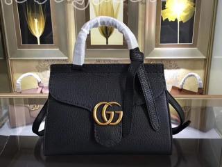 442622 A7M0T 1000 グッチ GGマーモント バッグ スーパーコピー GUCCI GG Marmont スモール トップハンドルバッグ レディース ショルダーバッグ 3色可選択 ブラック レザー