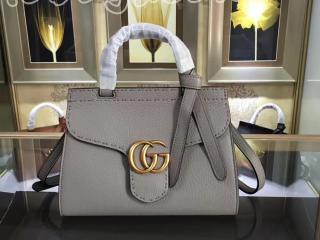 442622 A7M0T 1711 グッチ GGマーモント バッグ コピー GUCCI GG Marmont スモール トップハンドルバッグ レディース ショルダーバッグ 3色可選択 グレー レザー