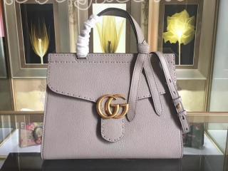 421890 A7M0T 1711 グッチ GGマーモント バッグ スーパーコピー GUCCI GG Marmont トップハンドルバッグ レディース ショルダーバッグ 2色可選択 グレー レザー