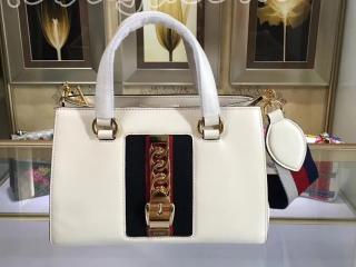 460381 DSVKG 8605 グッチ シルヴィ バッグ コピー GUCCI Sylvie トートバッグ レディース ショルダーバッグ 2色可選択 ホワイト レザー