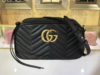 447632 DTD1D 1000 グッチ GGマーモント バッグ スーパーコピー GUCCI GG Marmont スモール レディース ショルダーバッグ 7色可選択 ブラック レザー