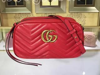 447632 DTD1D 6433 グッチ GGマーモント バッグ コピー GUCCI GG Marmont スモール レディース ショルダーバッグ 7色可選択 レッド レザー