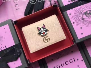 グッチ レディース 財布 スーパーコピー GUCCI Boscoレザー カードケース 二つ折り財布 3色可選択 ライトピンク 499325