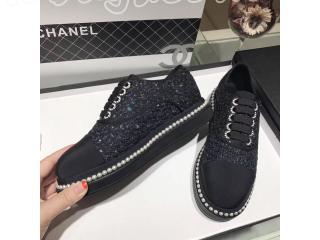 G32357 Y51660 C0212 CHANEL シャネル シューズ レースアップ バイカラー  2017/18年 秋冬 コレクション  ツイード & グログラン