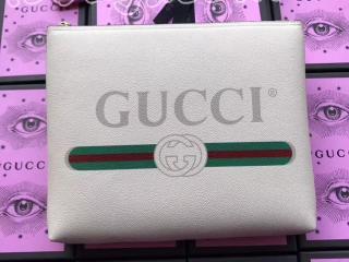 500981 0GCAT 8820 グッチ バッグ スーパーコピー 〔GUCCI〕 プリント ミディアムサイズ ポートフォリオ レディース クラッチバッグ 3色可選択 ホワイト レザー