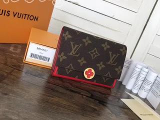 M64587 ルイヴィトン モノグラム 財布 スーパーコピー 「LOUIS VUITTON」 ポルトフォイユ・フロール コンパクト ヴィトン レディース 二つ折り財布 3色可選択 コクリコ