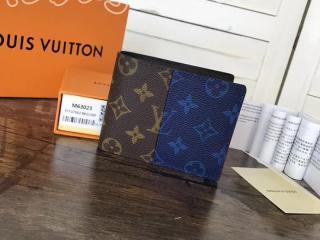 M63023 ルイヴィトン モノグラム 財布 コピー 「LOUIS VUITTON」 ポルトフォイユ・ミュルティプル ヴィトン メンズ 二つ折り財布 ブルー