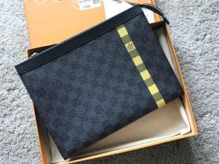 N60107 ルイヴィトン ダミエ･グラフィット バッグ スーパーコピー 「LOUIS VUITTON」 ポシェット・ヴォワヤージュ MM ヴィトン メンズ クラッチバッグ 2色可選択 ネオン