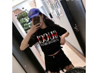 GUCCI/グッチ ロゴTシャツ 半袖Tシャツ ブラック レディース用 半袖Tシャツ